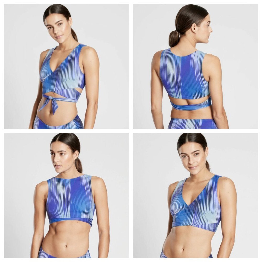 Athleta 2020 IBIZA Convertible Bikini Top Wrap Blue Women's Size XS H13475